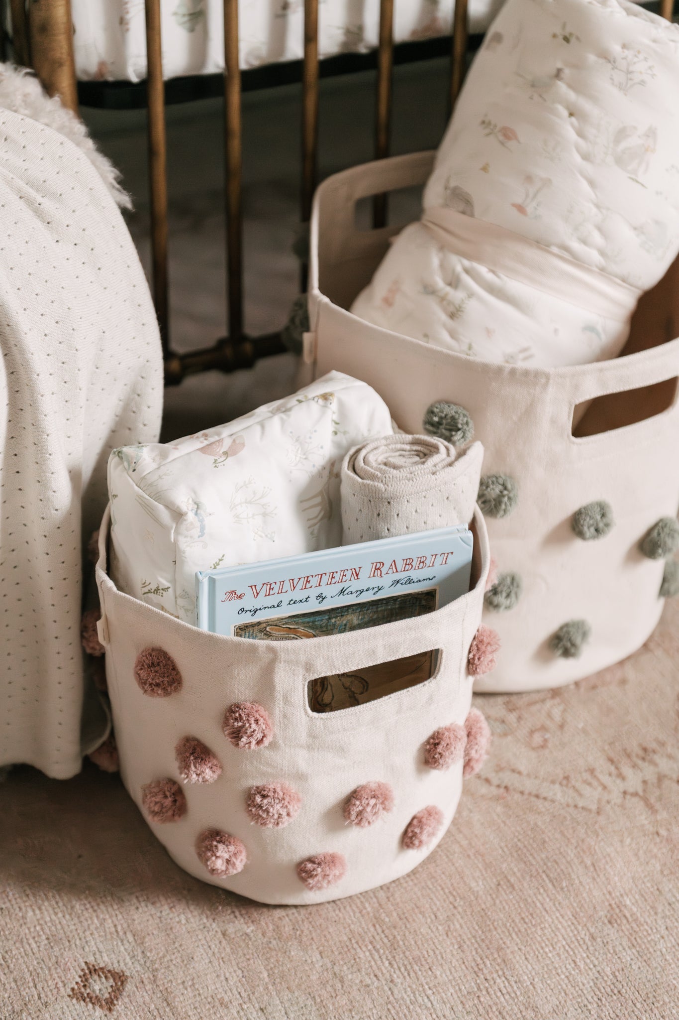 Pom Pom Basket - Pint - Rose Pink