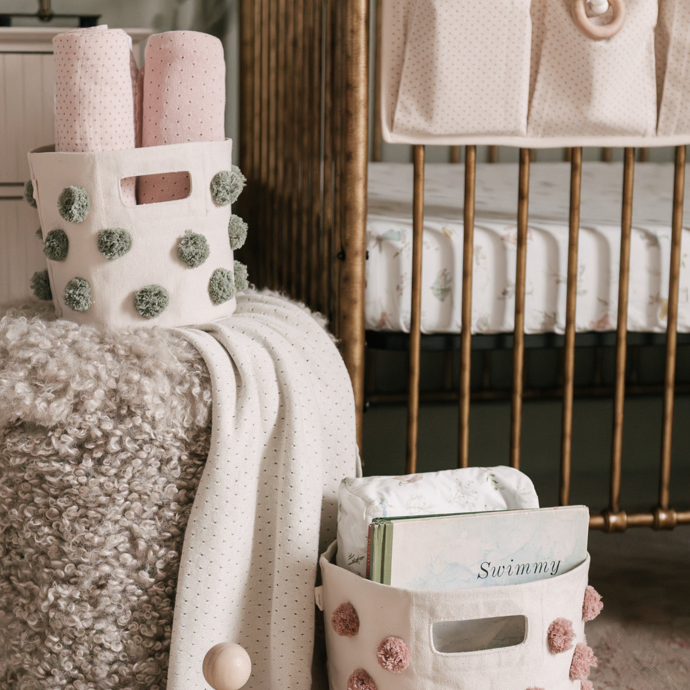 Pom Pom Basket - Pint - Rose Pink