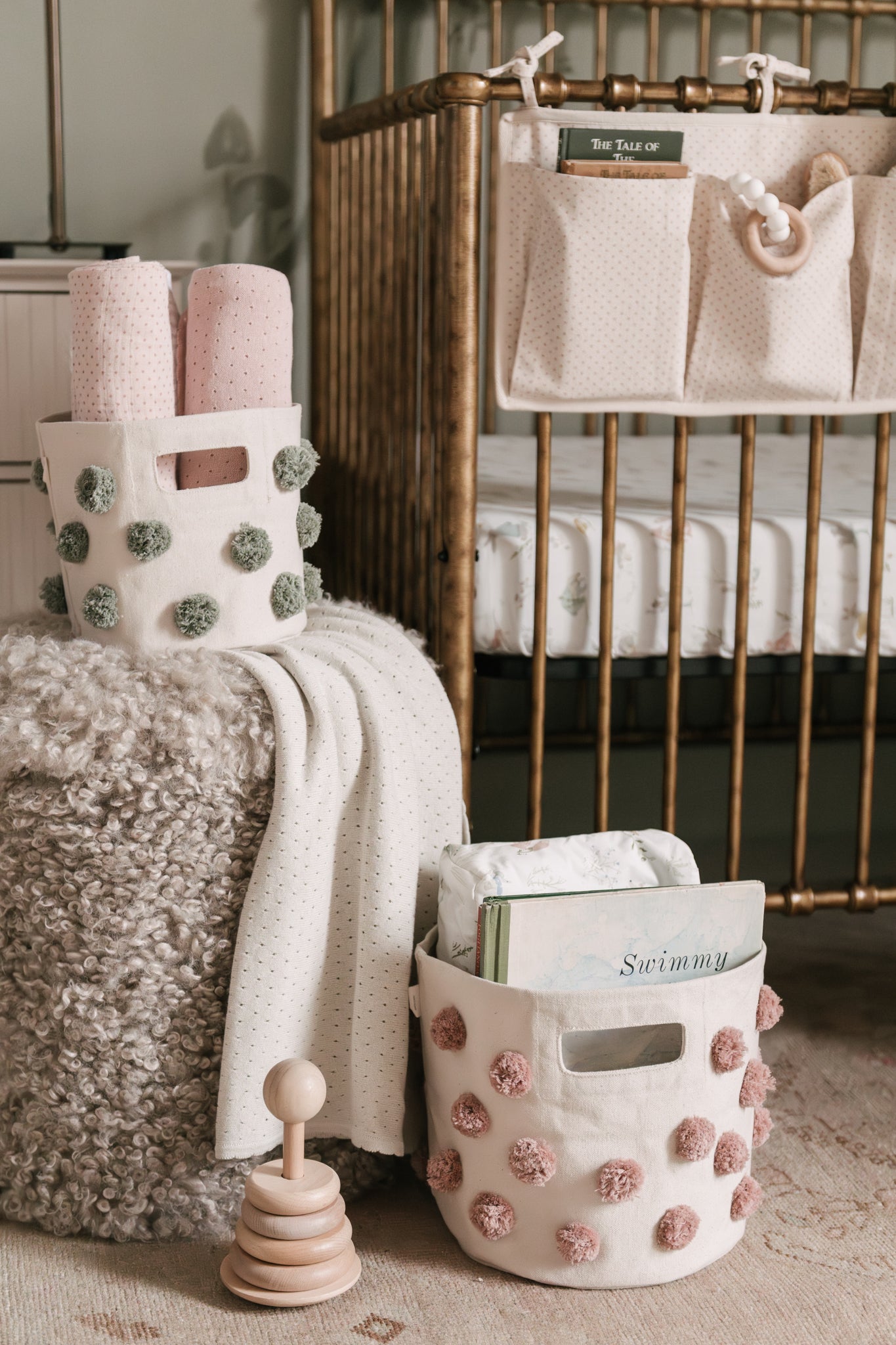 Pom Pom Basket - Pint - Rose Pink