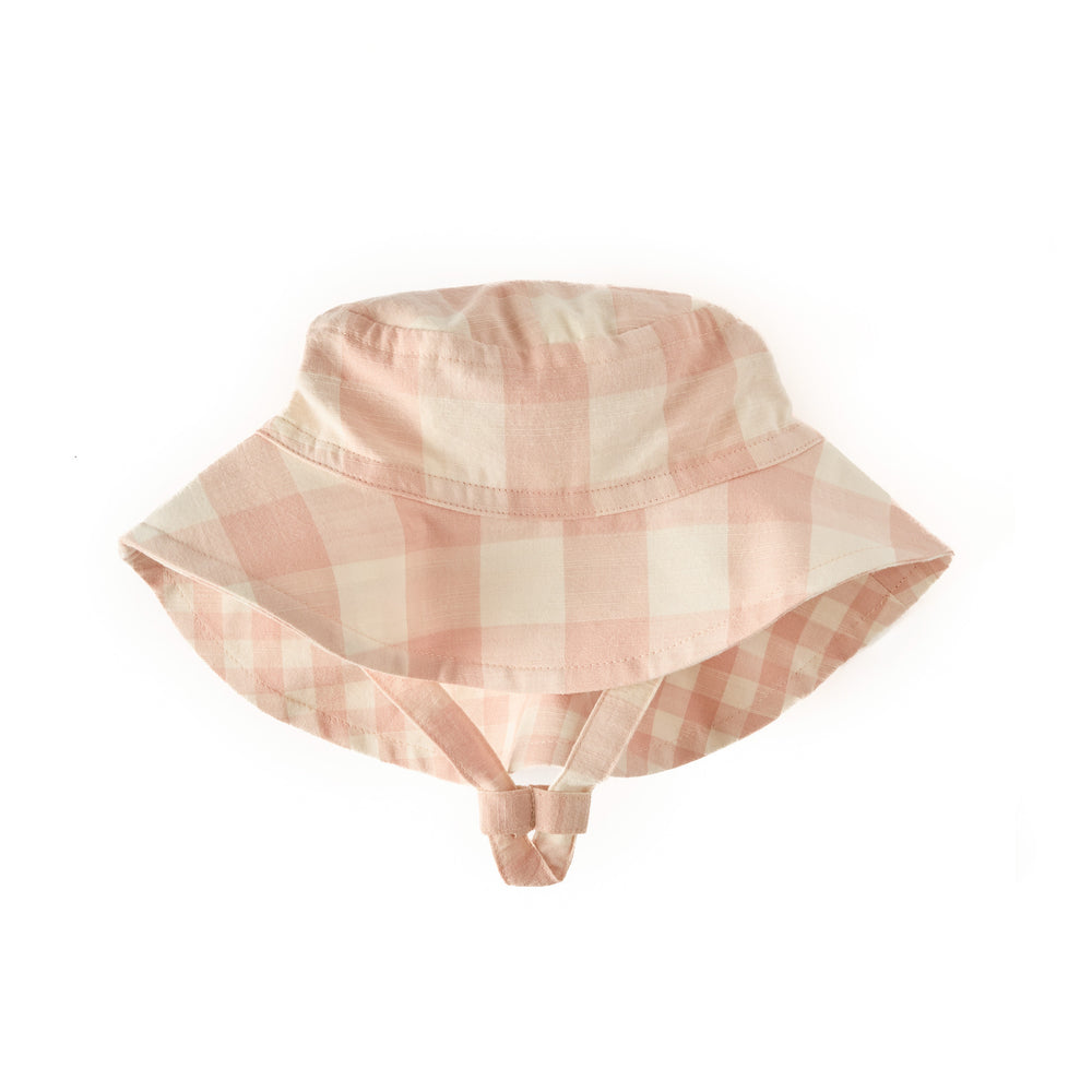 Bucket Hat Hat Pehr Checkmate Shell Pink 0 - 6 mos. 
