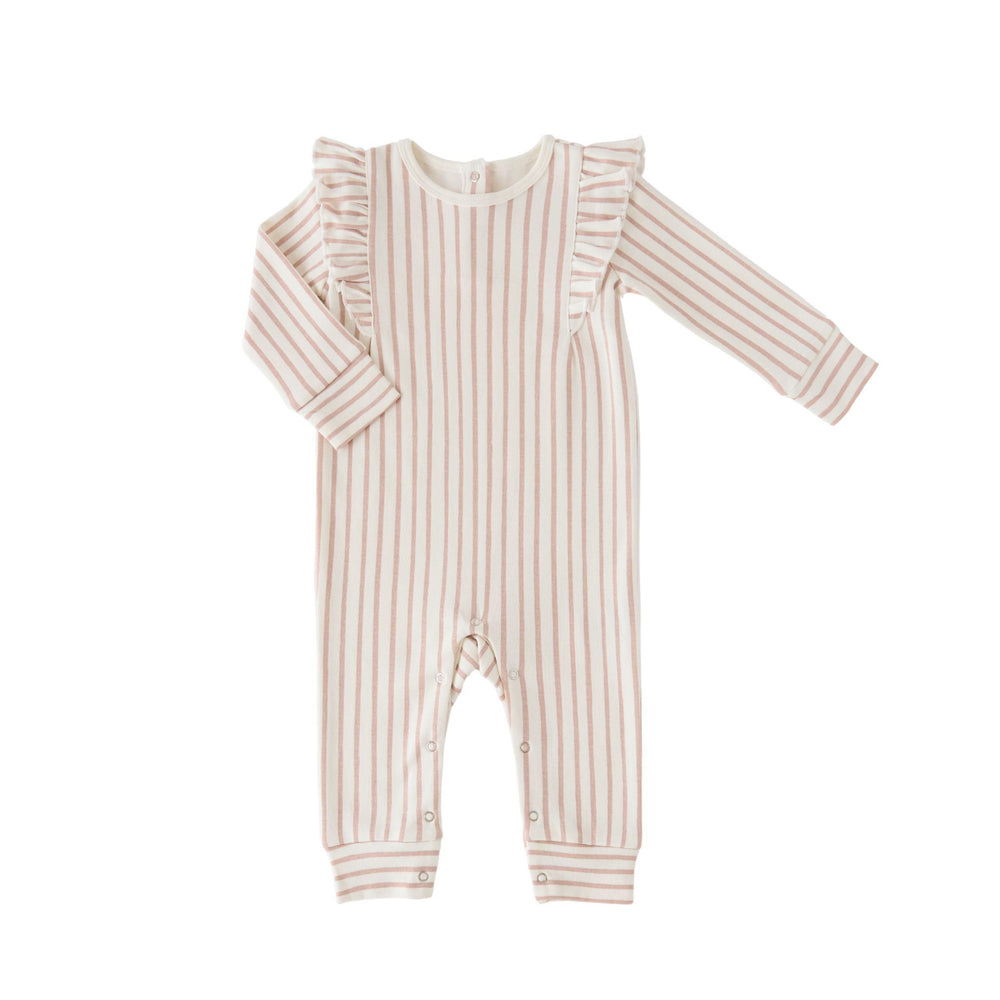 Ruffle Romper Romper Pehr Stripes Away Peony 0 - 3 mos. 