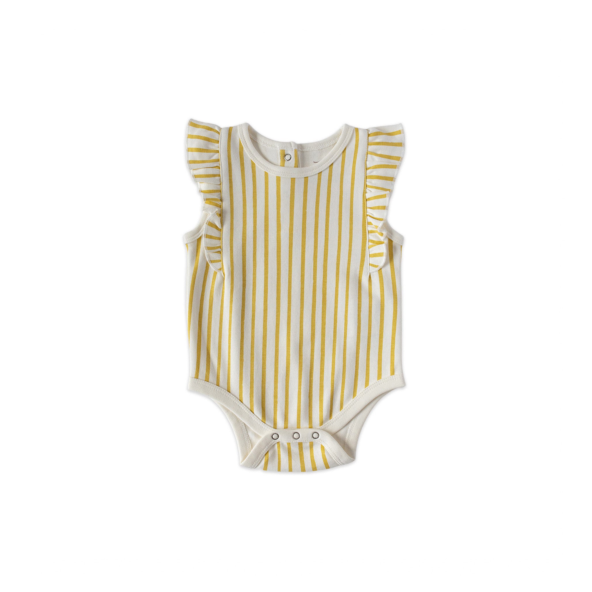 Sleeveless Ruffle One-Piece One-Piece Pehr Stripes Away Marigold 0 - 3 mos.