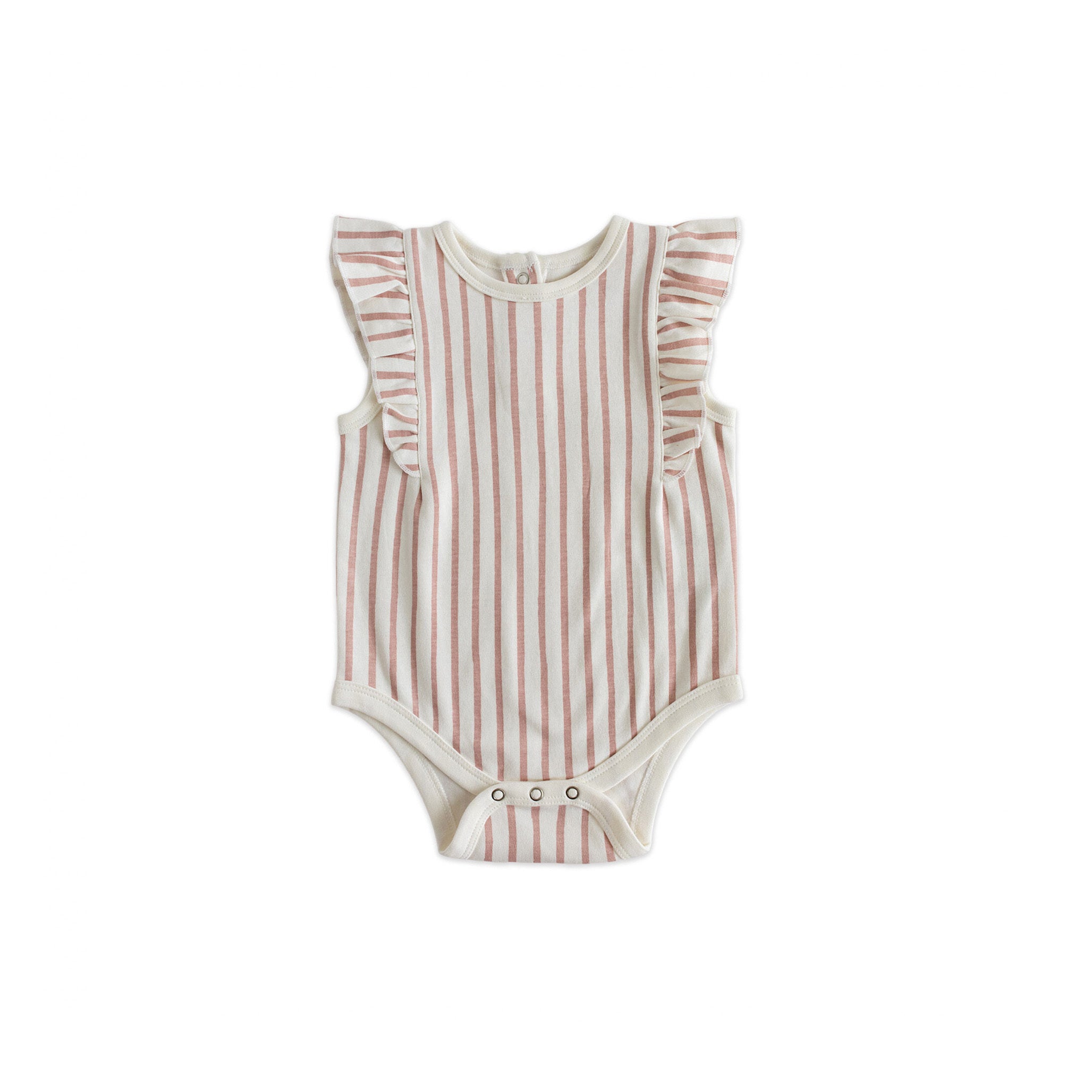 Sleeveless Ruffle One-Piece One-Piece Pehr Stripes Away Peony 0 - 3 mos.