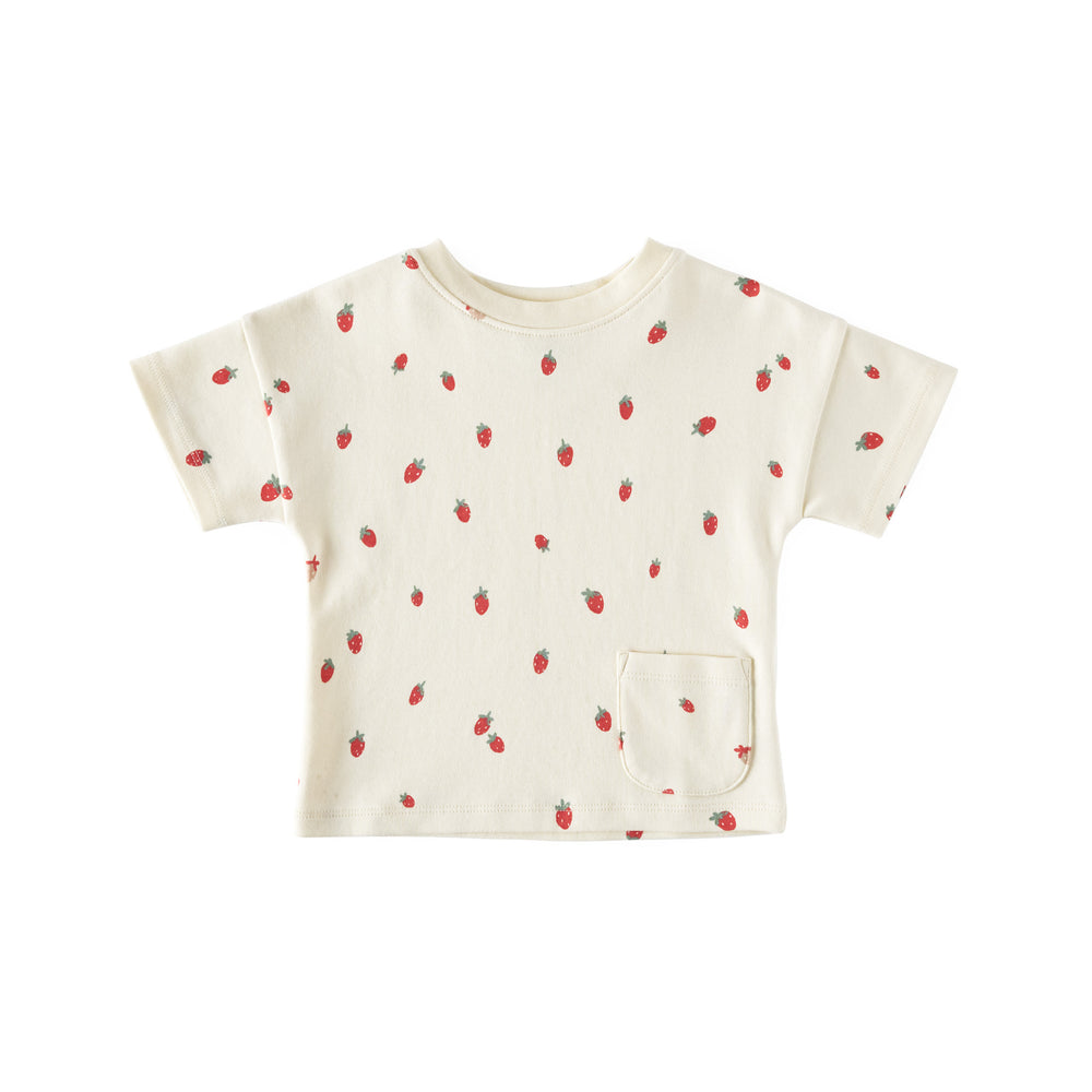 Pocket Dropped Shoulder T-Shirt T-Shirt Pehr Canada Strawberry Patch 18 - 24 mos. 