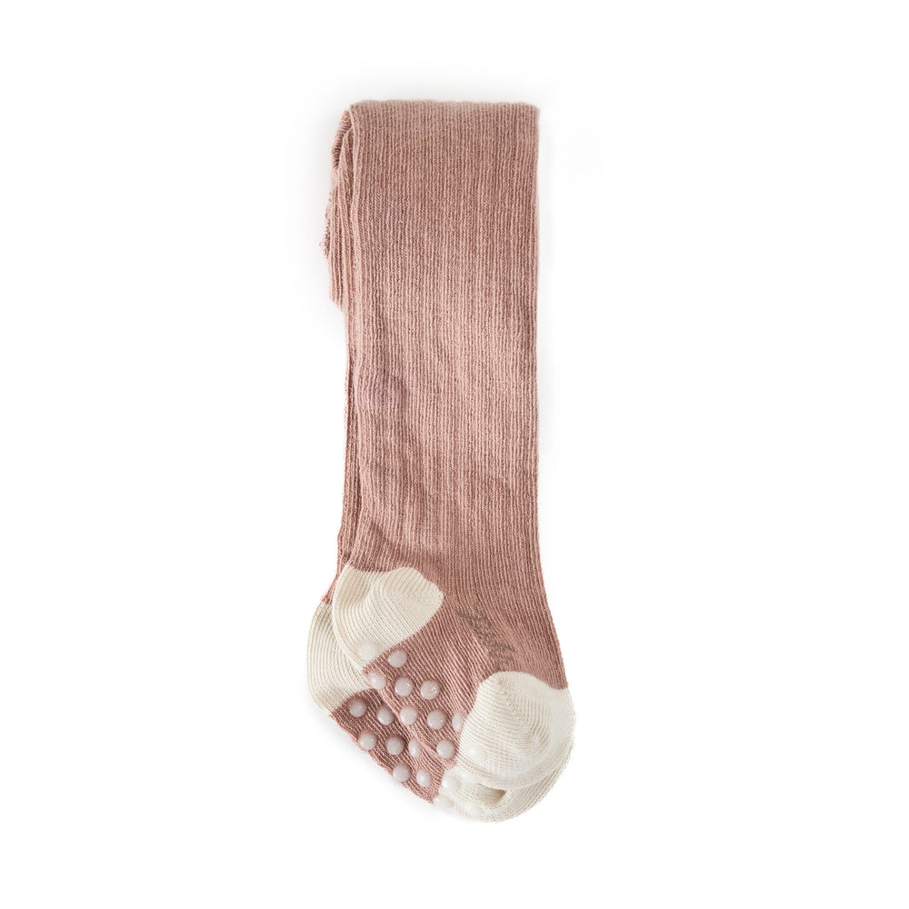 Ribbed Tights with Grips Tights Pehr Canada Blossom 0 - 6 mos. 