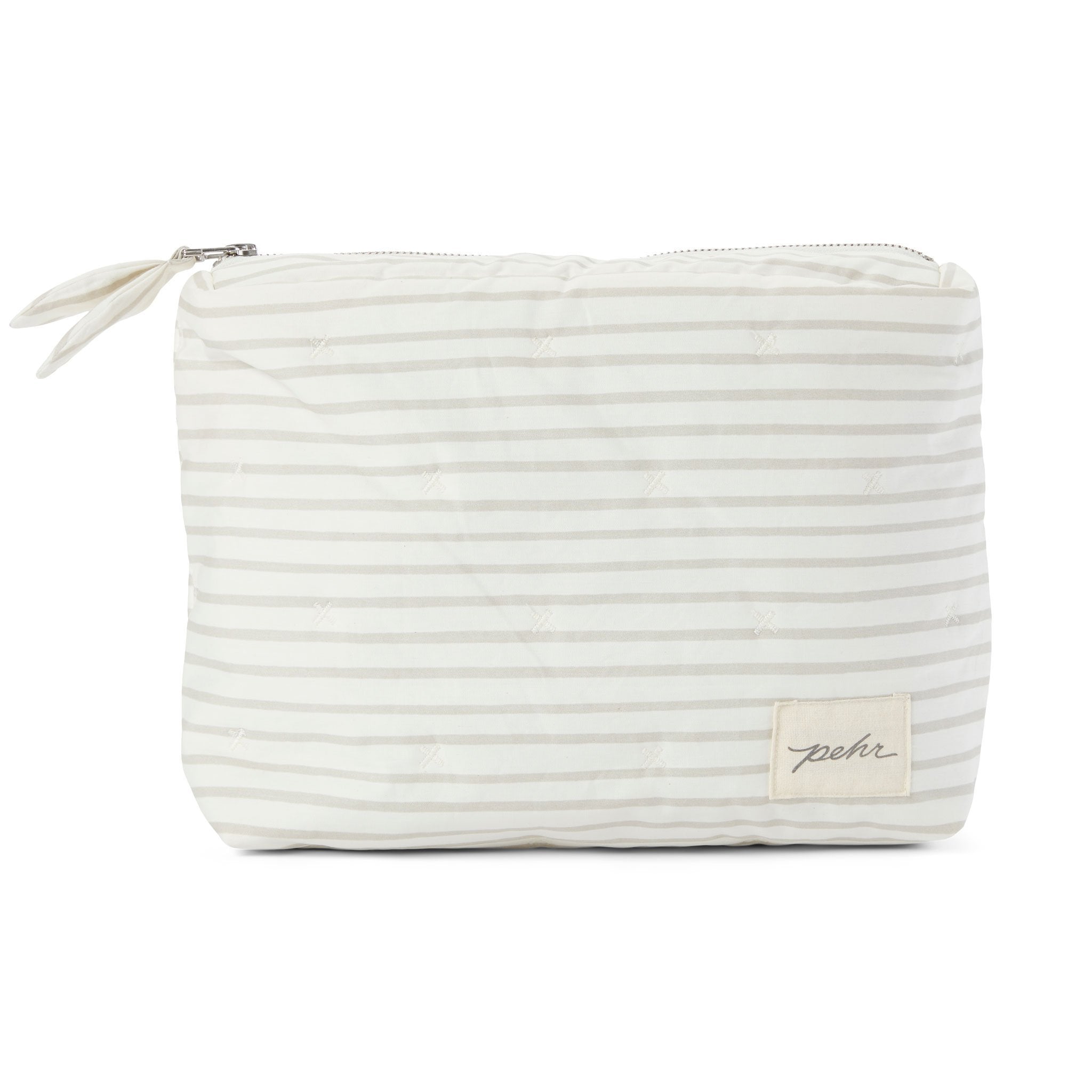 On The Go Pouch Pouch Pehr Stripes Away Pebble Grey Medium 