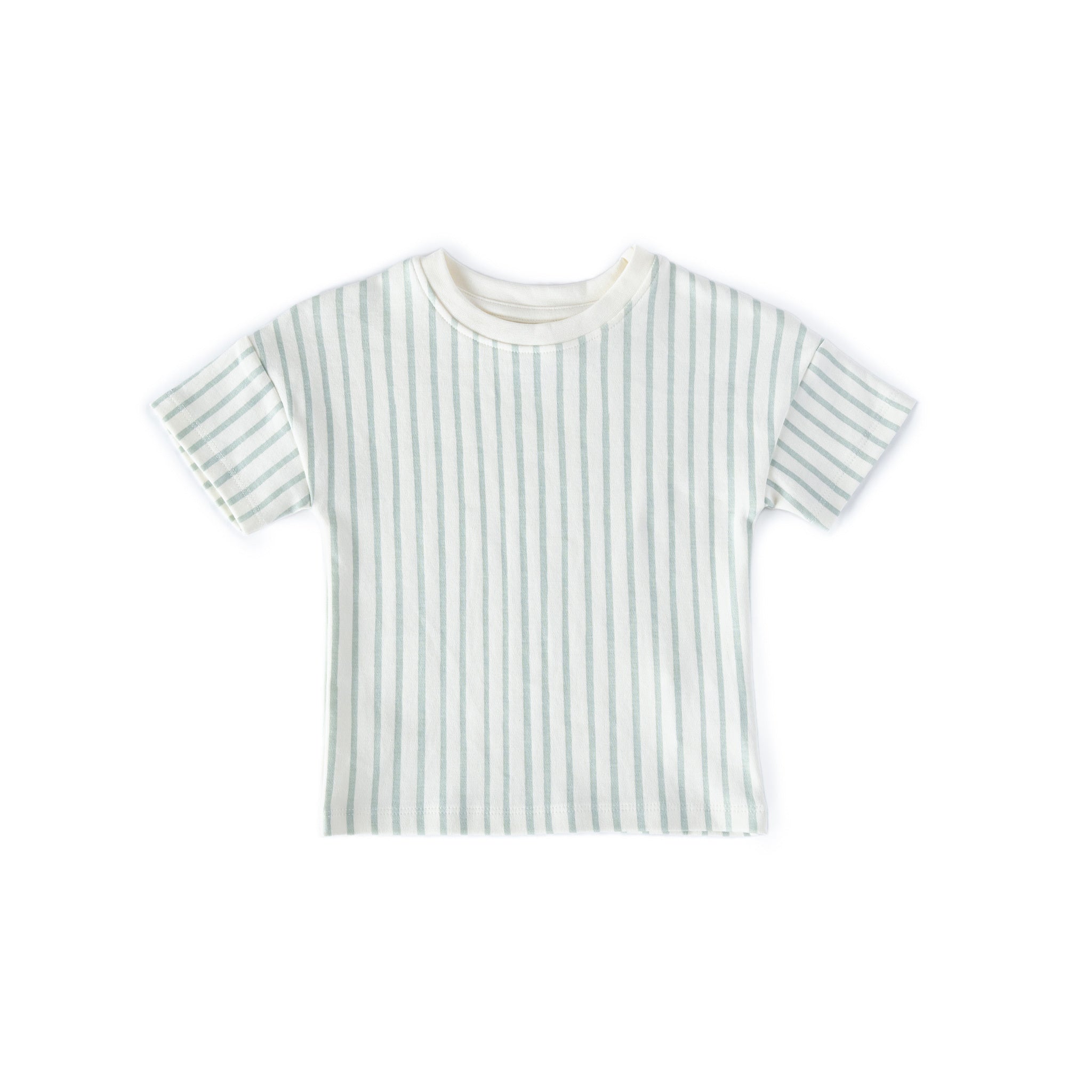 Pehr-Dropped Shoulder Short Sleeve T-Shirt-Stripes Away Sea-1