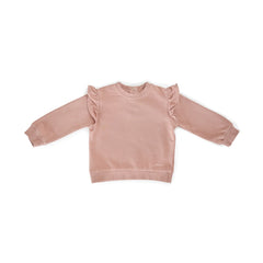 Pehr-French Terry Ruffle Sweatshirt-Soft Peony-1