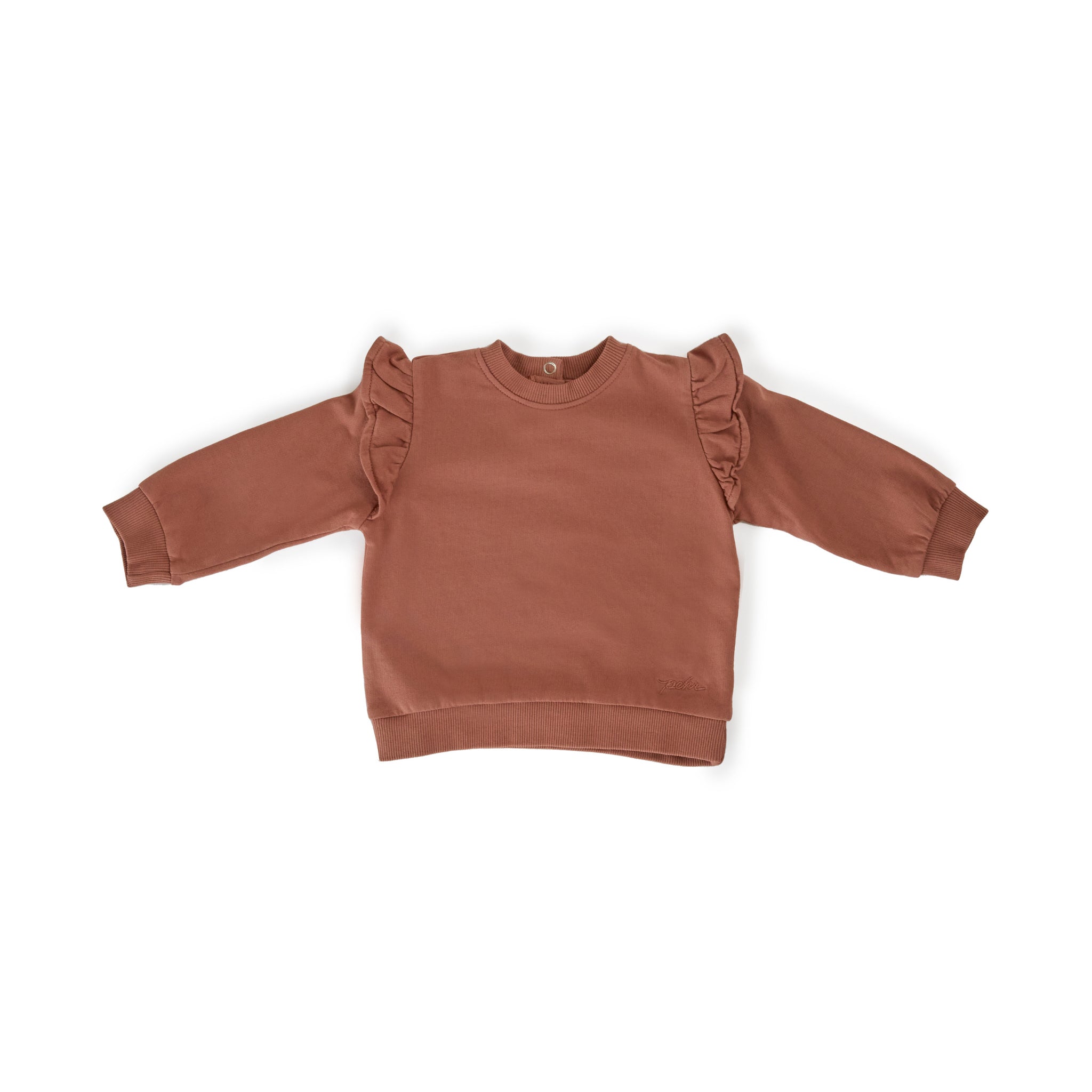 Pehr-French Terry Ruffle Sweatshirt-Clay-1