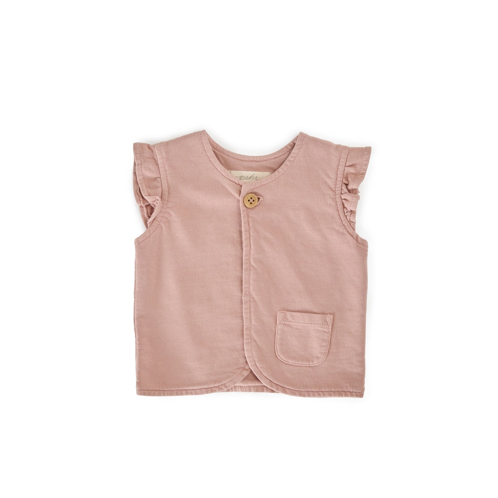 French Terry Ruffle Vest Top Pehr Canada Soft Peony 0 - 6 mos. 