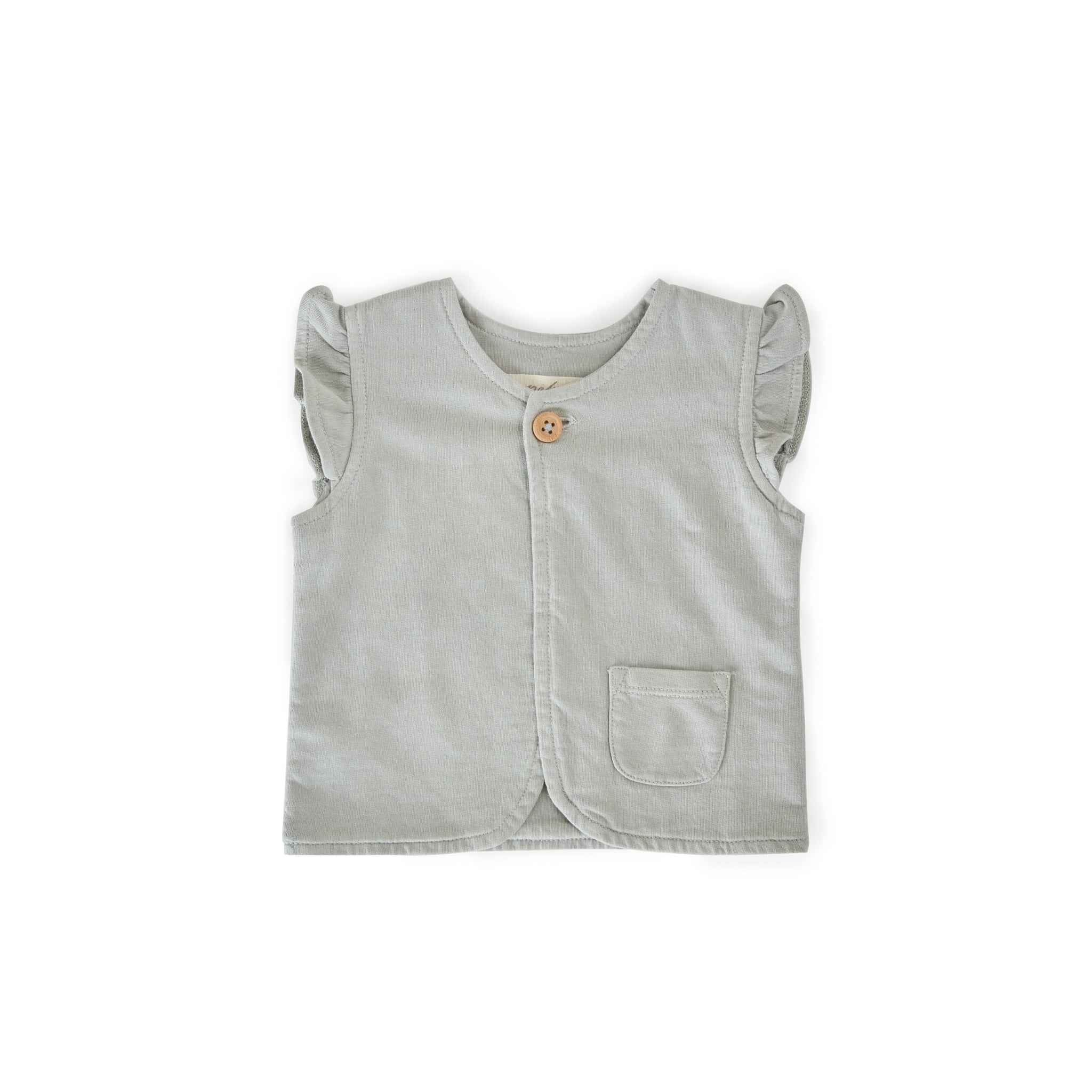 Pehr-French Terry Ruffle Vest-Soft Sea-1