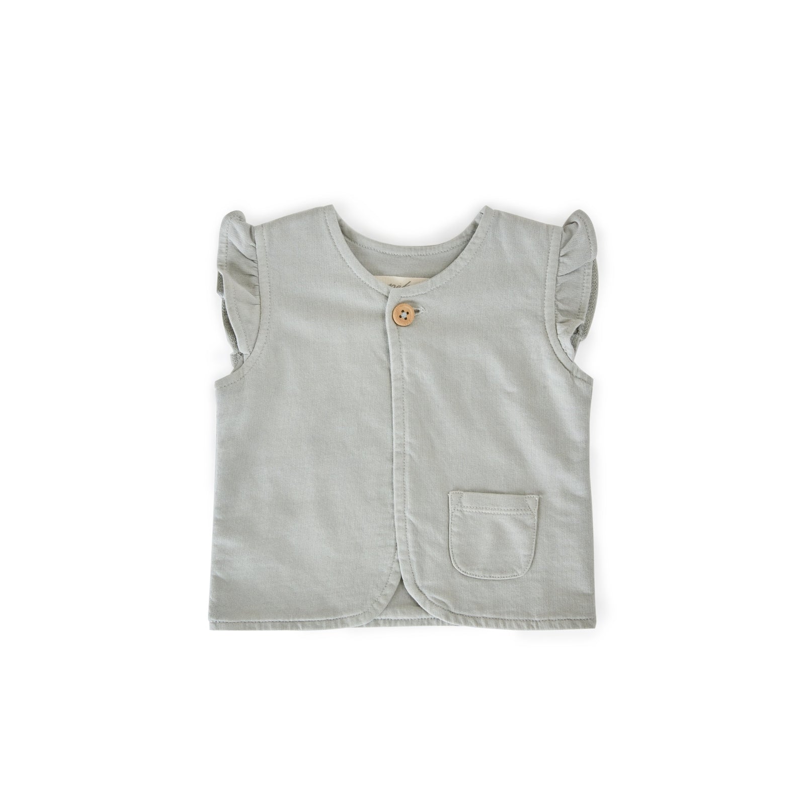 French Terry Ruffle Vest Top Pehr Canada Soft Sea 0 - 6 mos. 