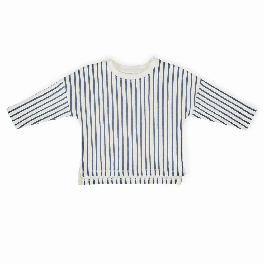 Dropped Shoulder Long Sleeve Top Pehr Canada Stripes Away Ink Blue 18 - 24 mos. 