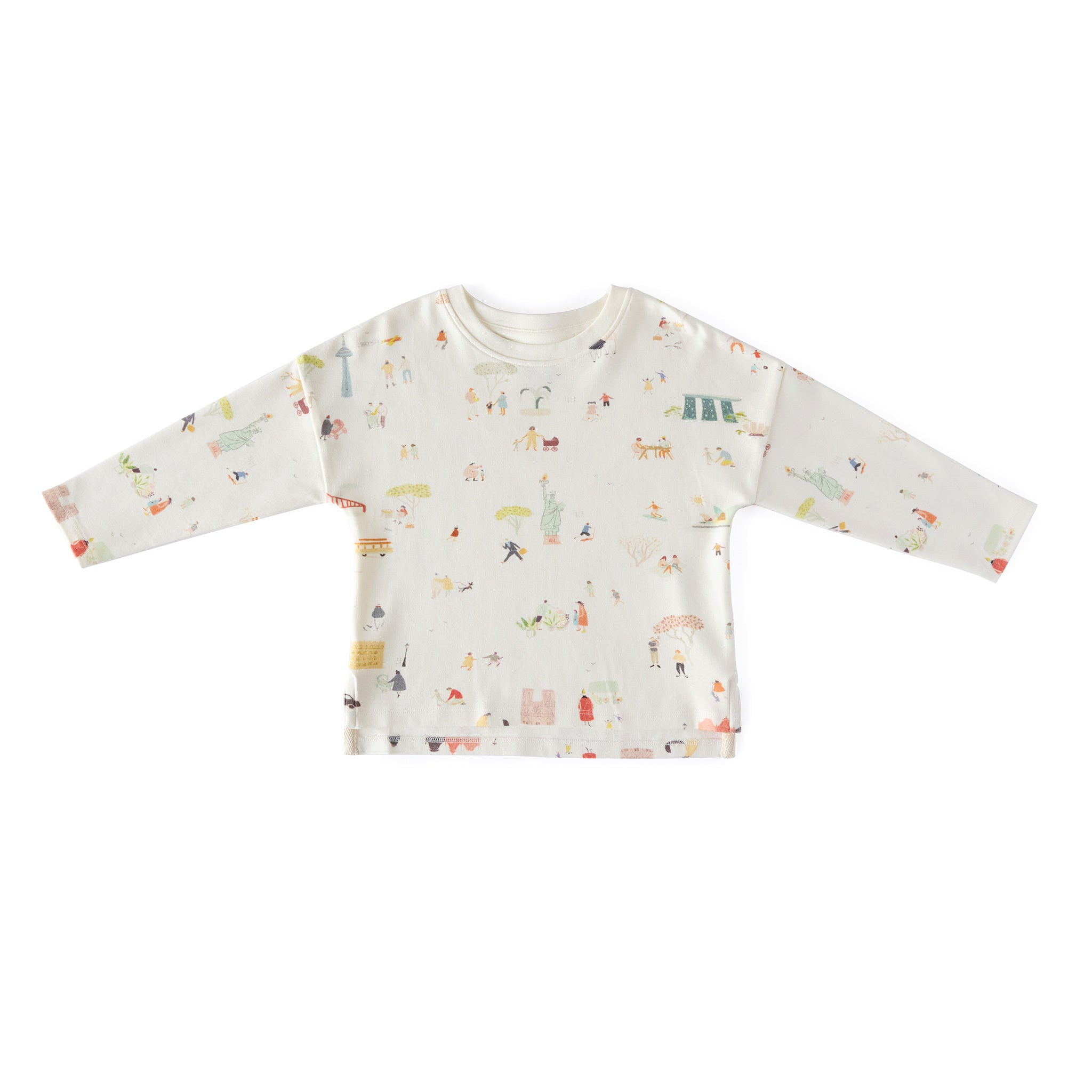 Pehr-Dropped Shoulder Long Sleeve Toddler Top-Explore the World-1