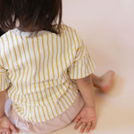 Pehr-Dropped Shoulder Short Sleeve T-Shirt-Stripes Away Marigold-3
