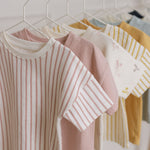 Pehr-Dropped Shoulder Short Sleeve T-Shirt-Stripes Away Peony-4