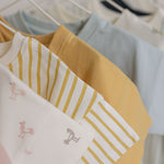 Pehr-Dropped Shoulder Short Sleeve T-Shirt-Stripes Away Marigold-4