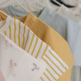 Pehr-Dropped Shoulder Short Sleeve T-Shirt-Stripes Away Marigold-4