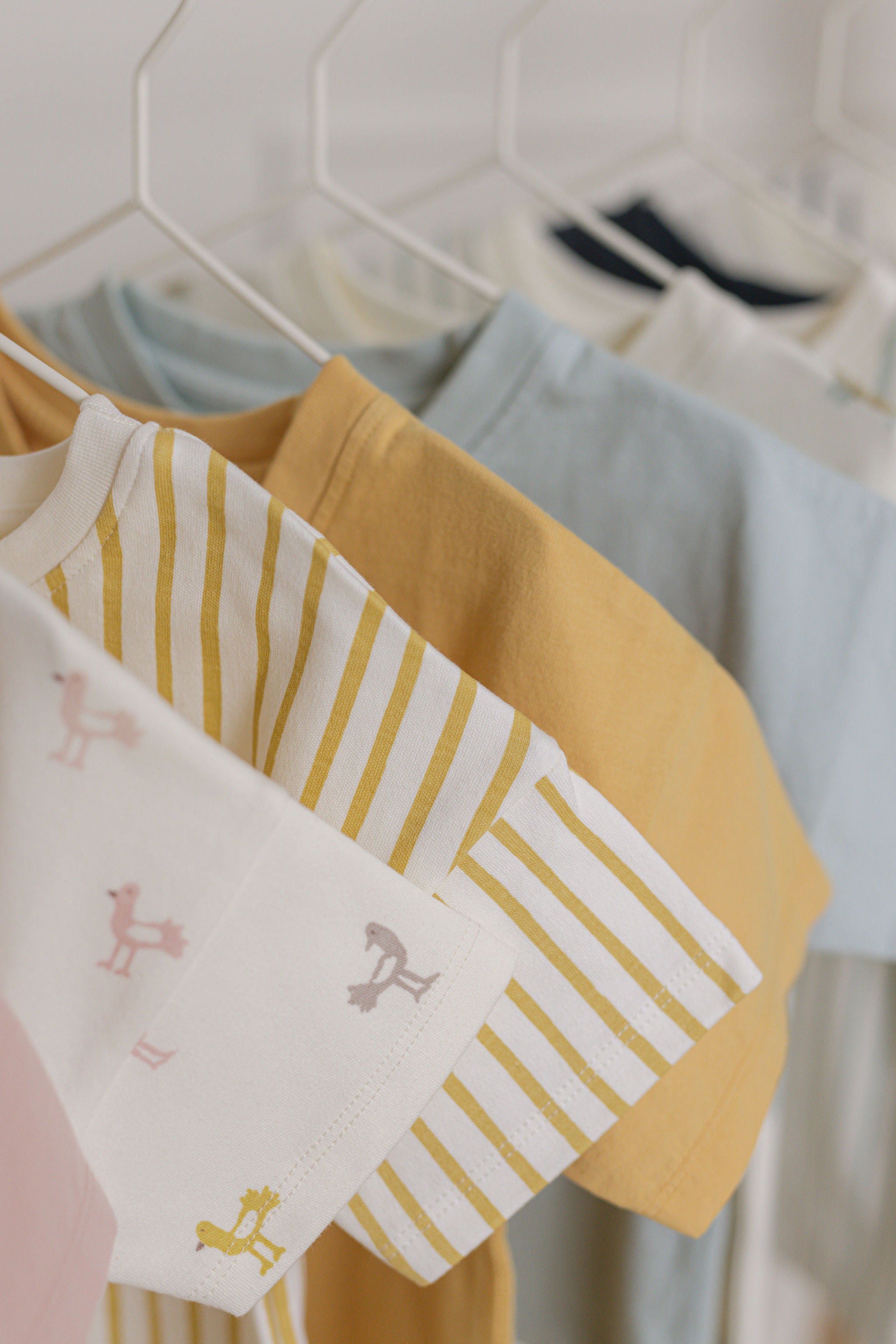 Pehr-Dropped Shoulder Short Sleeve T-Shirt-Stripes Away Marigold-4