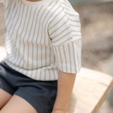 Pehr-Dropped Shoulder Short Sleeve T-Shirt-Stripes Away Sea-3