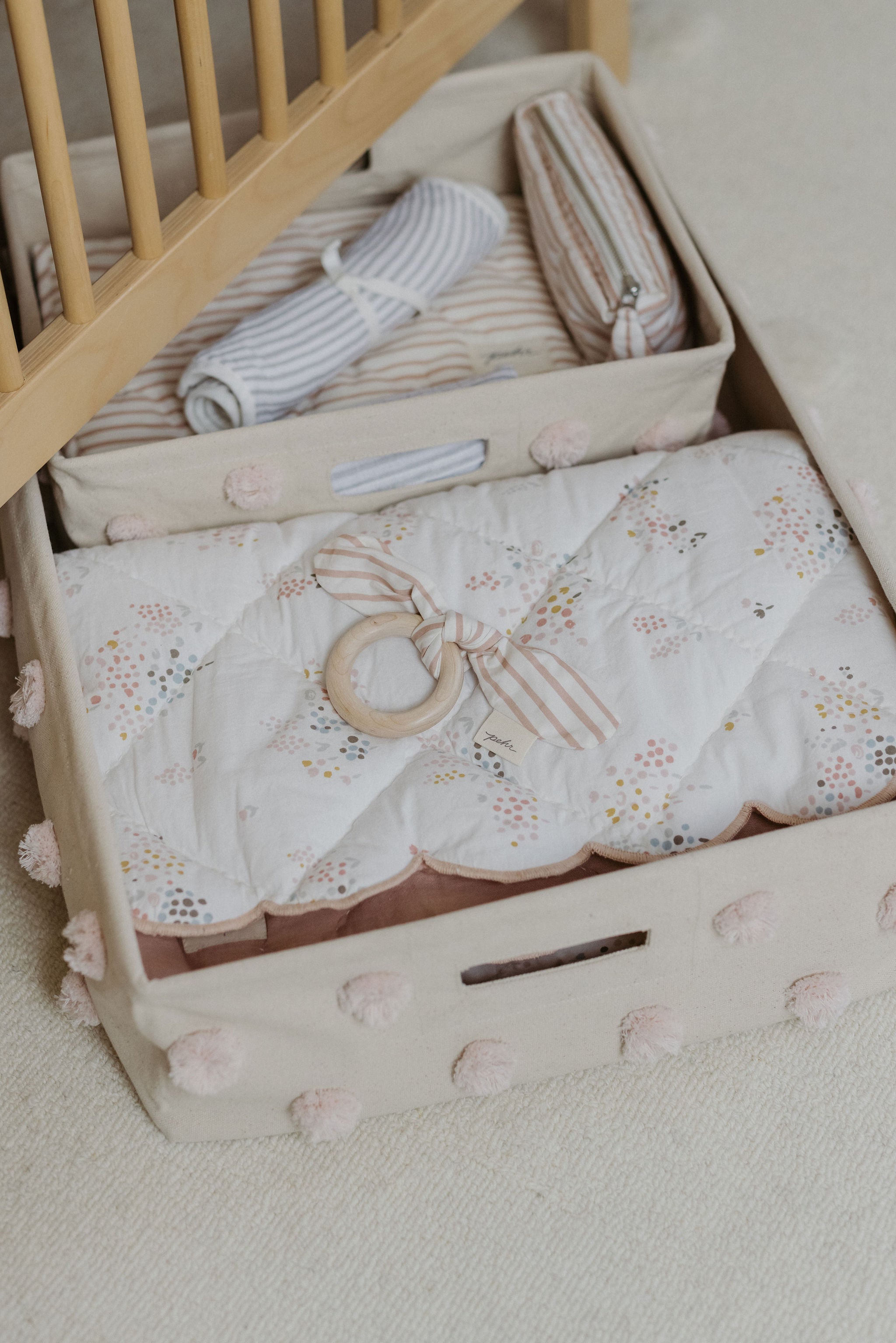 Pehr-Pom Pom Basket - Hideaway-Blush Small-2