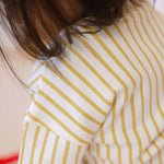 Pehr-Dropped Shoulder Short Sleeve T-Shirt-Stripes Away Marigold-2