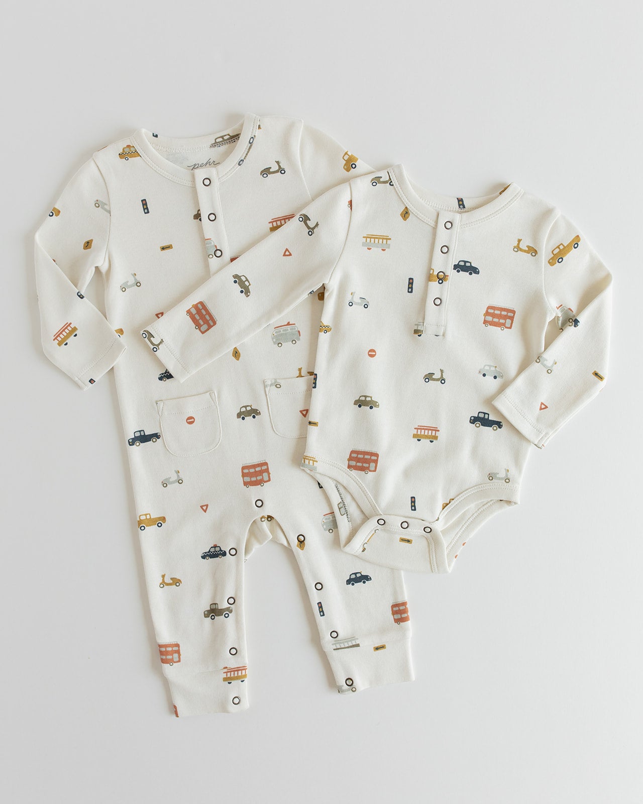 Pehr-Henley Patch Pocket Romper-Rush Hour-6