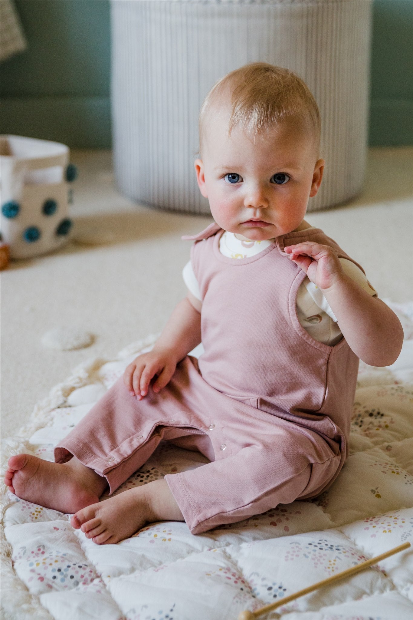 Pehr-French Terry Overalls-Soft Peony-5