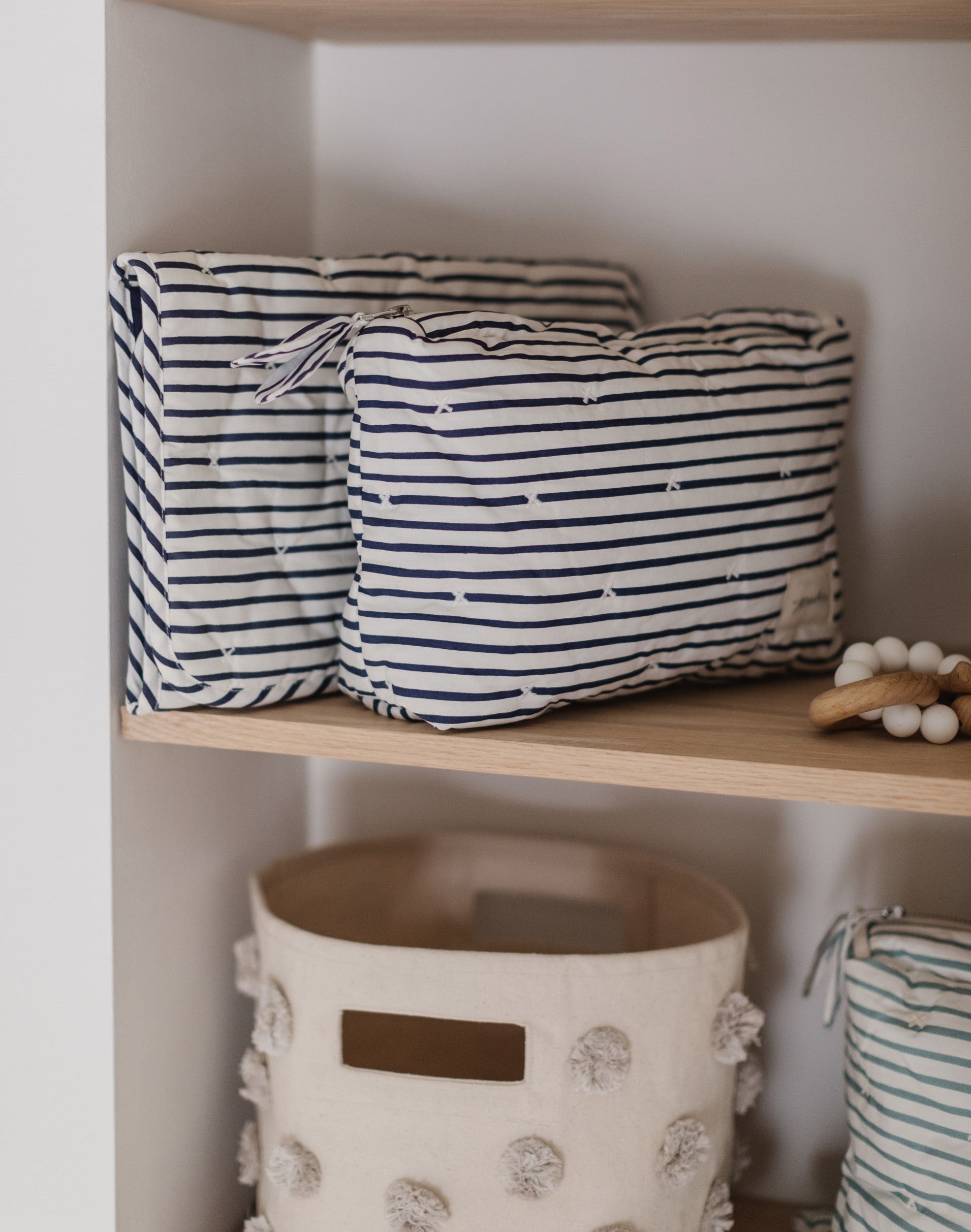 Pehr-On The Go Pouch-Stripes Away Ink Blue Medium-2