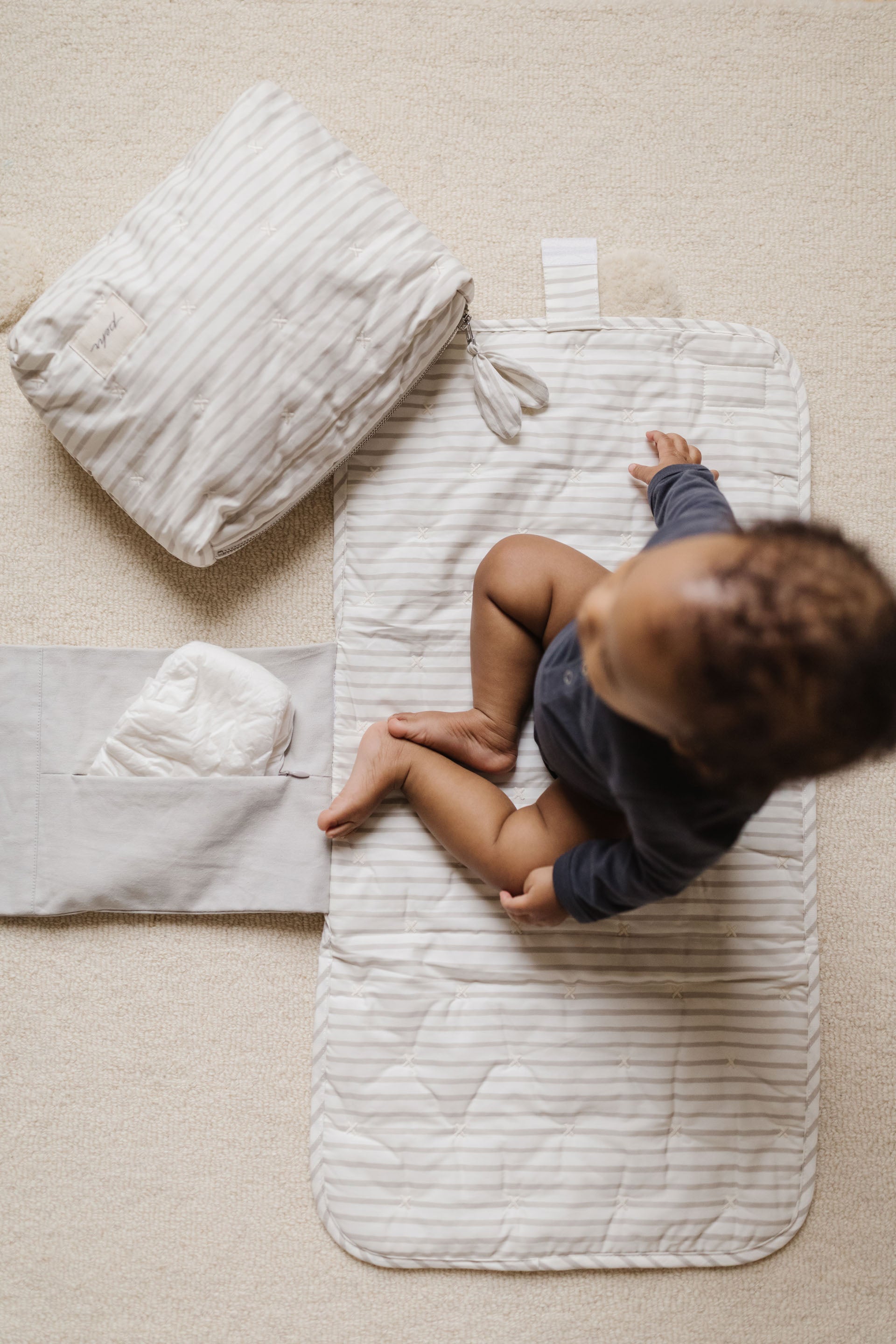 Striped On the Go Portable Changing Pad Changing Pad Pehr   