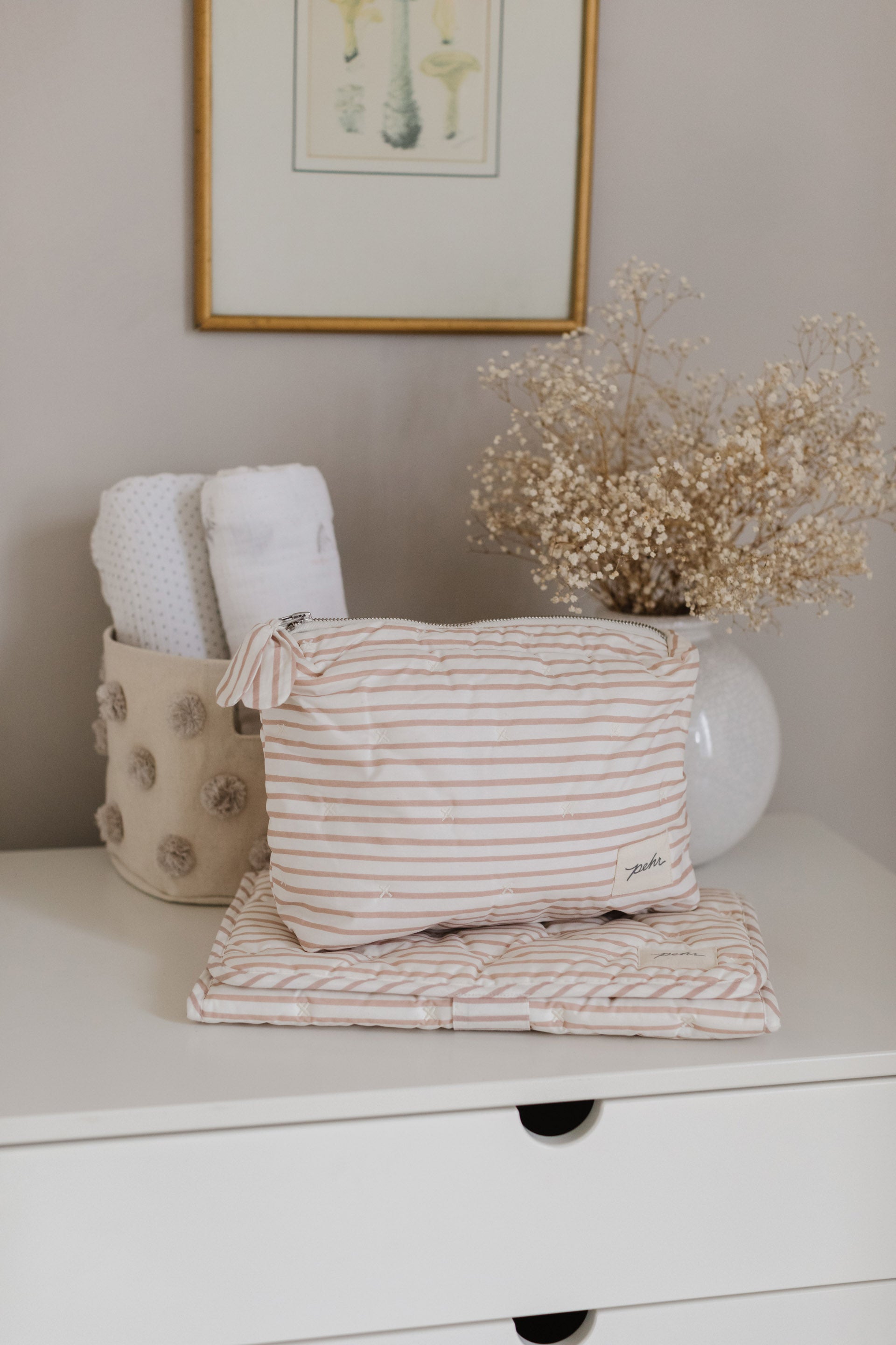Striped On the Go Portable Changing Pad Changing Pad Pehr   