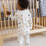 Pehr-Henley Patch Pocket Romper-Rush Hour-3