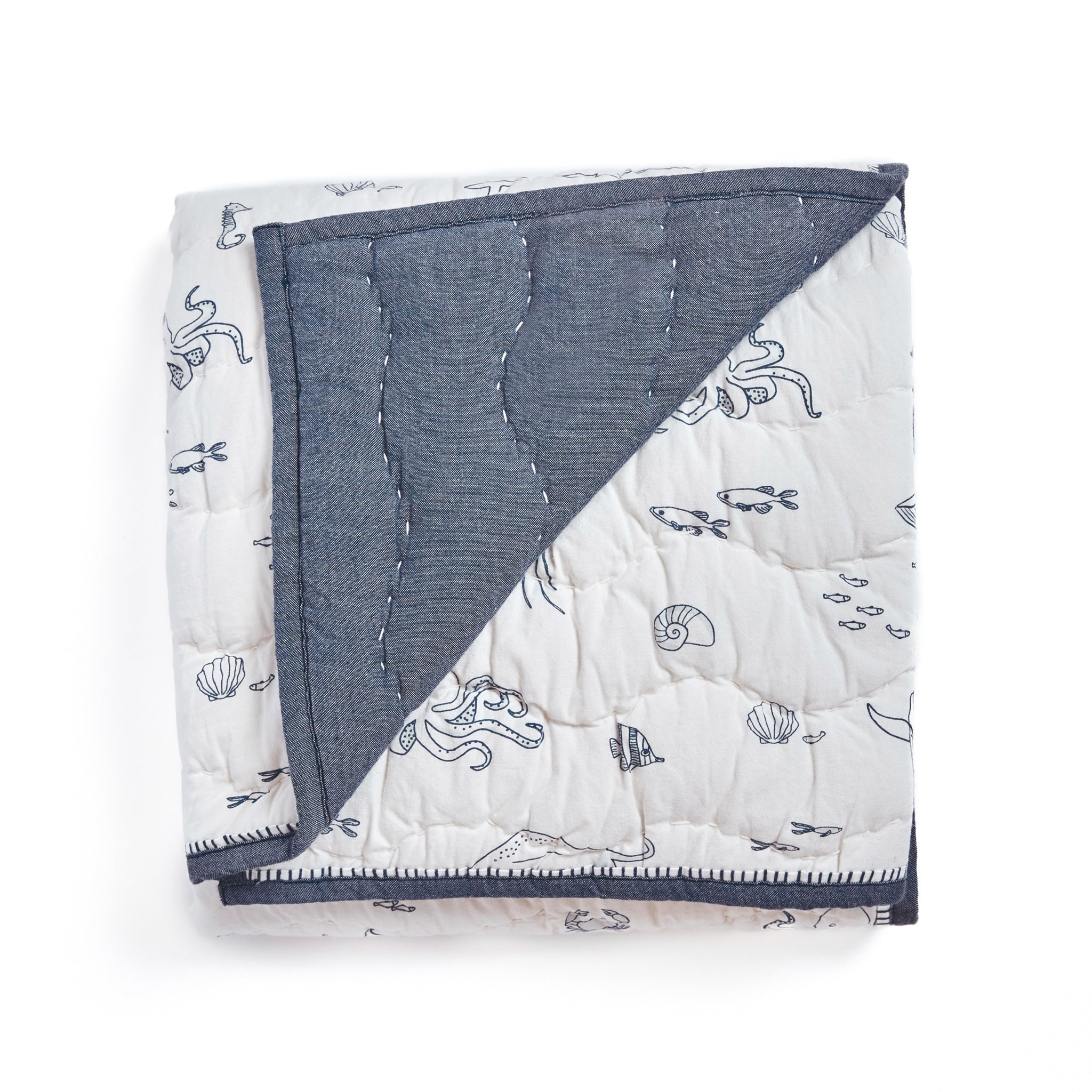 Chambray Blanket Blanket Pehr Canada Life Aquatic  