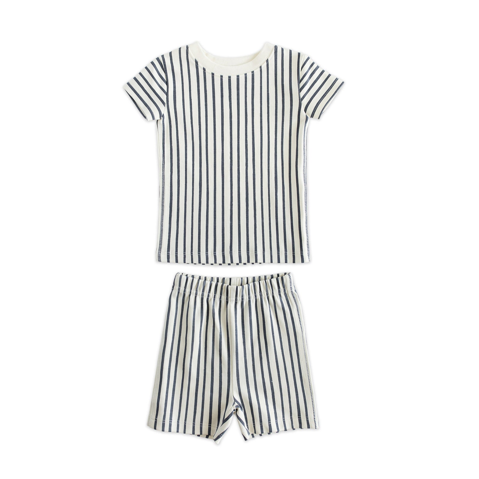 Short Sleeve Toddler Pajama (18 mos. - 5T) Sleep Pehr Canada Stripes Away Ink Blue 18 - 24 mos. 