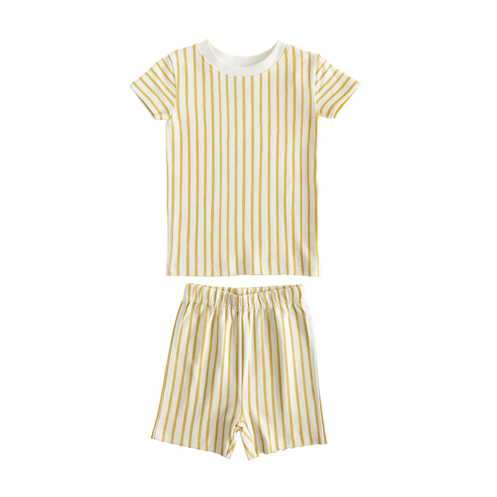 Short Sleeve Toddler Pajama (18 mos. - 5T) Sleep Pehr Canada Stripes Away Marigold 18 - 24 mos. 