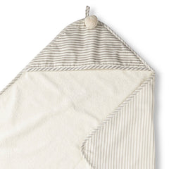 Pehr-Striped Hooded Towel-Stripes Away Pebble Grey-1