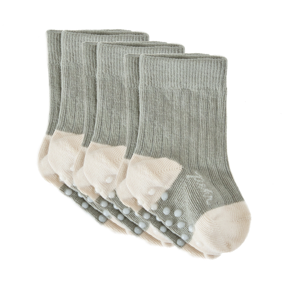 Crew Socks with Grips 3 - Pack 3-Piece Set Pehr Canada Sage Set 0 - 6 mos. 
