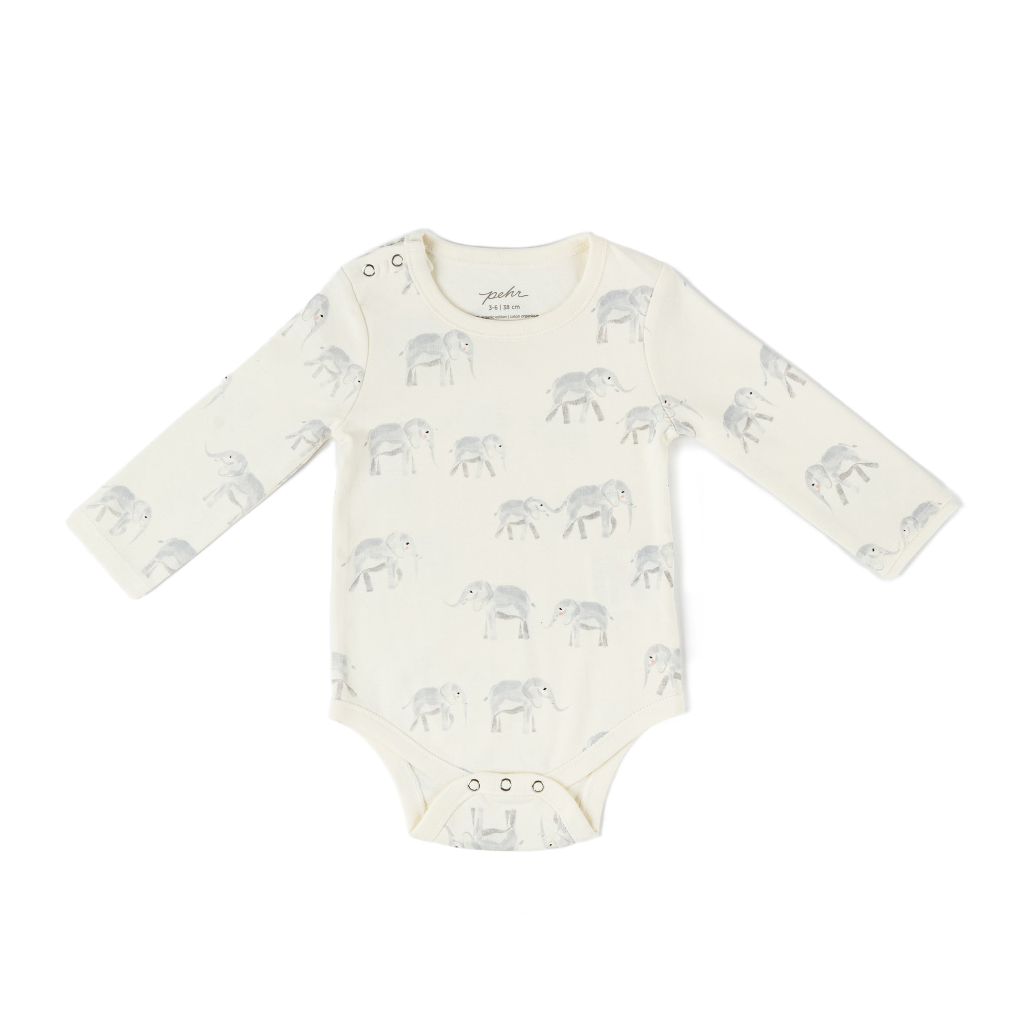 Shoulder Snap One-Piece One-Piece Pehr Follow Me Elephant 0 - 3 mos. 