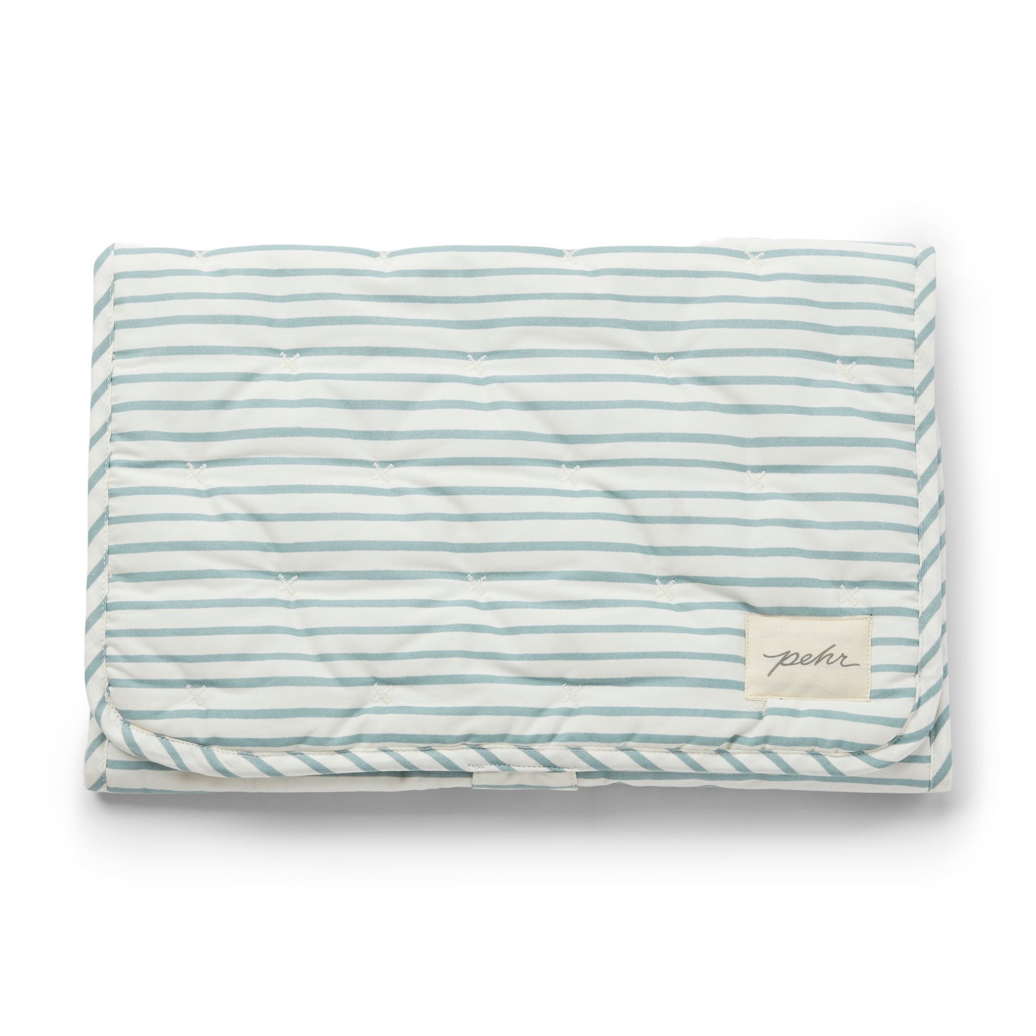 Striped On the Go Portable Changing Pad Changing Pad Pehr Stripes Away Deep Sea One Size 